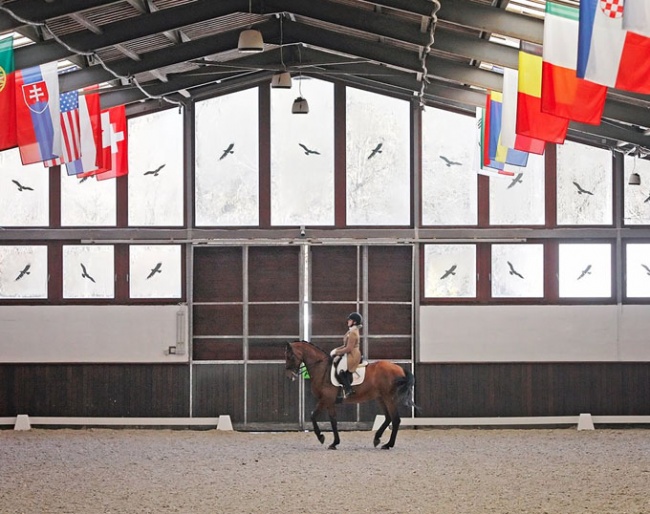 The indoor arena at Stable Unikornis  in Pilisjászfalu near Budapest, Hungary :: Photo © Annet Somogyvari