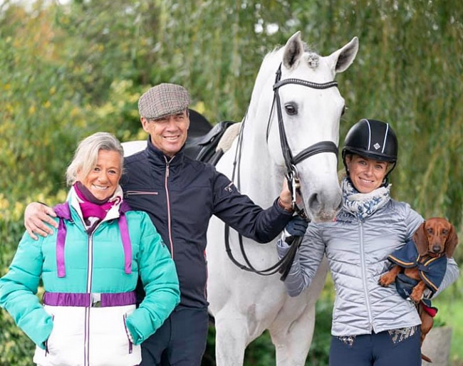 Team Caetano: mum Dita, dad and trainer Paulo and Lusitano star stallion Coroado 