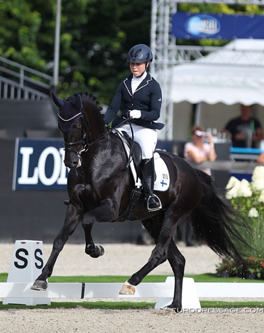 Yvonne Osterholm and Ironman H at the 2019 World Young Horse Championships :: Photo © Astrid Appels