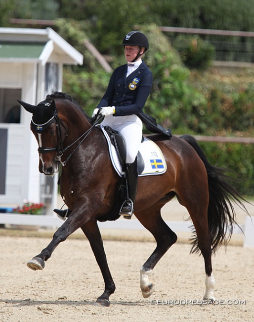 Swedish Amanda Lindholm on Rozette at the 2019 European Junior Riders Championships in San Giovanni in Marignano :: Photo © Astrid Appels