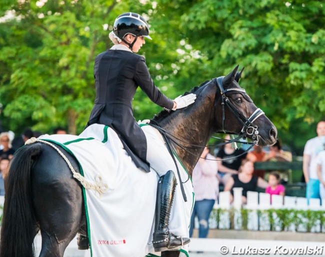 Simone Pearce, twice first, three times second at the 2020 CDI-W Mariakalnok :: Photo © Lukasz Kowalski