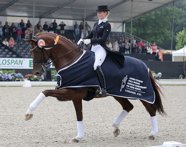 Isabel Freese and the highly popular breeding stallion Vitalis :: Photo © Maria Burczyk