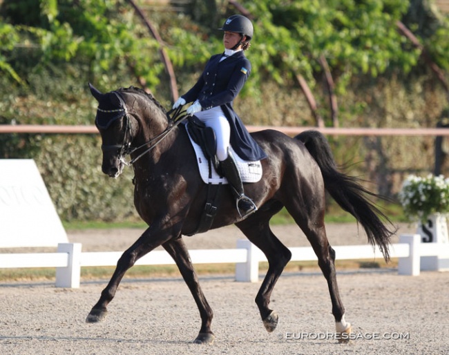Oleksandra Potiienko and Dakar at the 2019 European Junior Riders Championships in San Giovanni in Marignano :: Photo © Astrid Appels