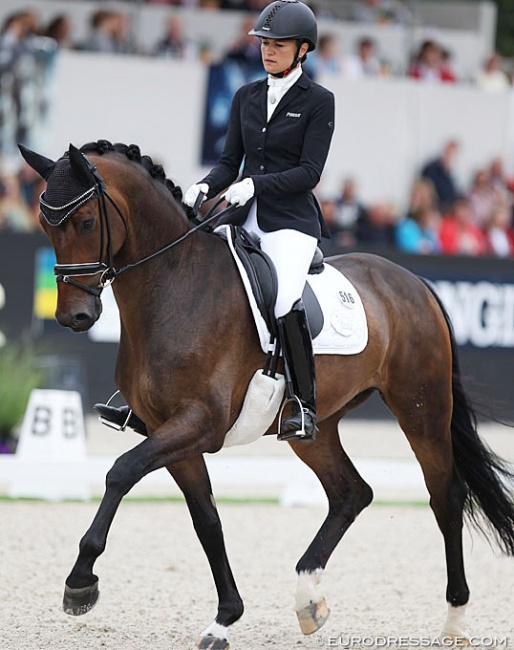 Jessica Michel-Botton on Don Vito de Hus at the 2019 World Young Horse Championships :: Photo © Astrid Appels