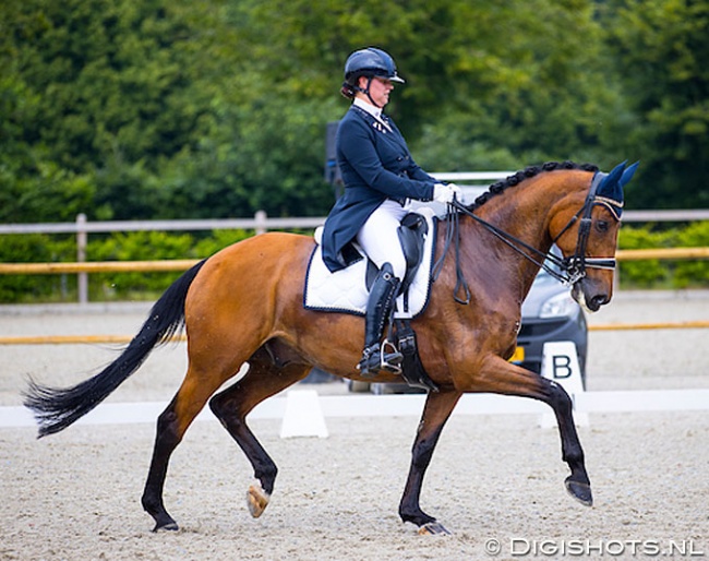 Dana van Lierop and Chocolate Cookie RDP at the first 2020 Dutch U25 team selection trial in Exloo :: Photo © Digishots