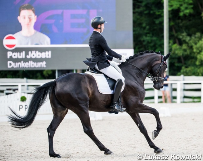 Paul Jöbstl and Dunkelbunt at the 2020 European Junior Riders Championships :: Photo © Lukasz Kowalski