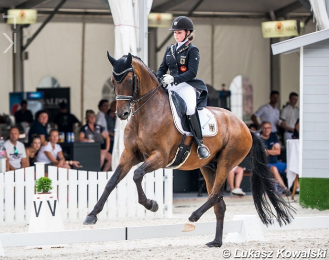 Jana Lang and Baron in the team test at the 2020 European Junior Riders Championships :: Photo © Lukasz Kowalski