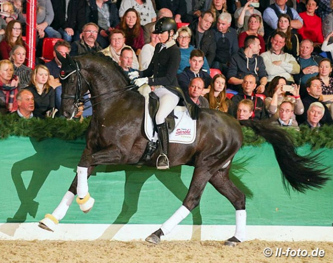 Simone Pearce and Bernay at the 2020 Gestut Sprehe Stallion Show in January :: Photo © LL-foto