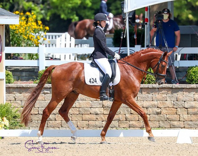 Averi Allen and Superman on a double schedule, winning the junior classes and Dressage Seat Medal  Final :: Photo © Sue Stickle