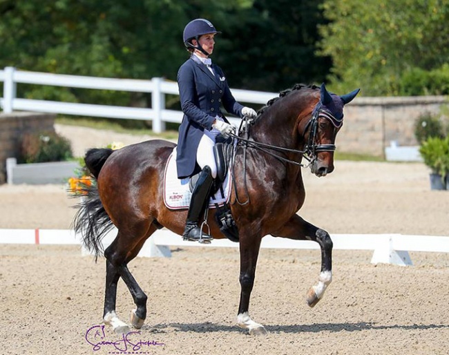Jennifer Schrader-Williams and Millione win the Big Tour Champioship at the 2020 U.S. Dressage Championship :: Photo © Sue Stickle