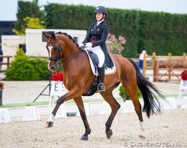 Kayleigh Buelens and Fifty Ways to Victory riding to gold at the 2019 Belgian Dressage Championships :: Photo © Digishots