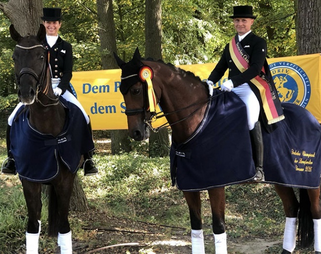 Alina Röhricht and Martin Pfeiffer at the 2020 German Professional Dressage Riders Championships :: Photo © Private