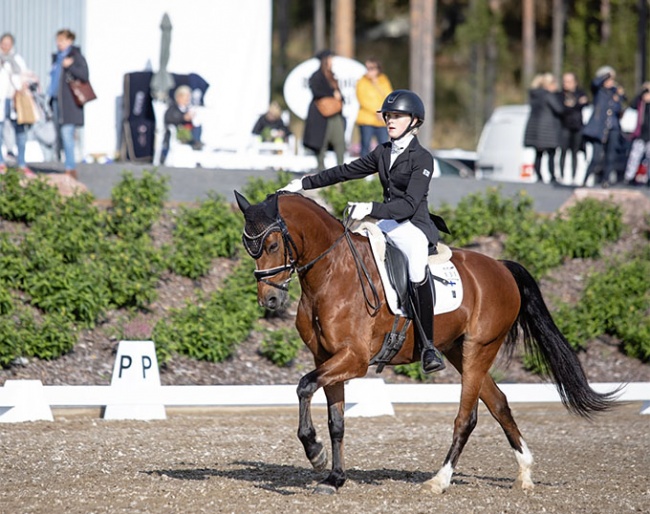 Roosa Salo and  Sir Maximus Welshwarrior win the pony division at the 2020 Finnish Dressage Championships :: Photo © Hanna Heinonen