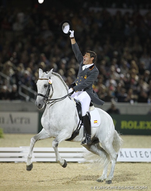 Juan Manuel Munoz Diaz and Fuego blow the roof off the Kentucky Horse Park with their 2010 World Equestrian Games Kur to Music :: Photo © Astrid Appels