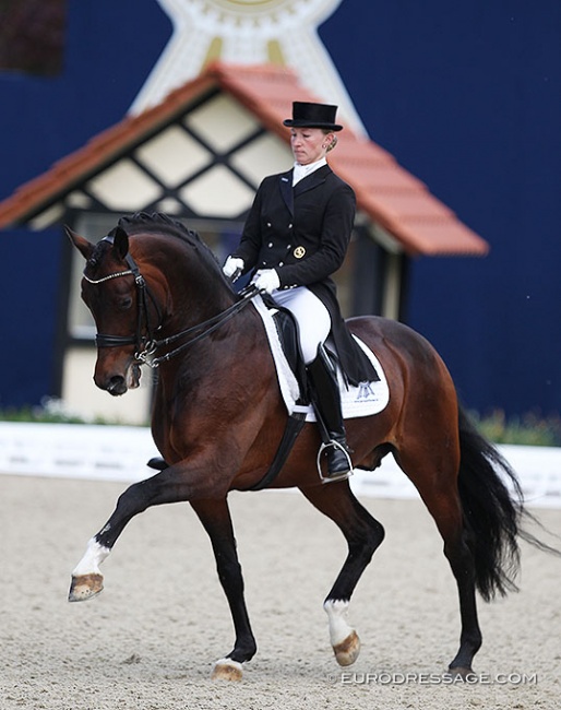 Nicole Wego and Budhi in the Louisdor Cup qualifier at the 2019 CDI Hagen "Horses & Dreams" :: Photo © Astrid Appels