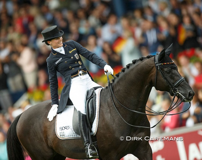 Kristina Bröring-Sprehe and Desperados at the 2015 European Championships in Aachen - many claim they should have won individual gold over Dujardin/Valegro :: Photo © Dirk Caremans