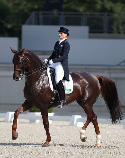 Anabel Balkenhol and Davinia La Douce FRH at the 2018 CD Aachen Dressage Days :: Photo © Astrid Appels