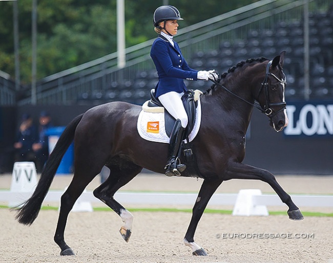 Vai Bruntink and Jatilinda at the 2019 World Young Horse Championships :: Photo © Astrid Appels