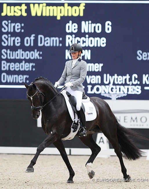 Renate van Vliet and Just Wimphof at the 2019 World Young Horse Championships :: Photo © Astrid Appels