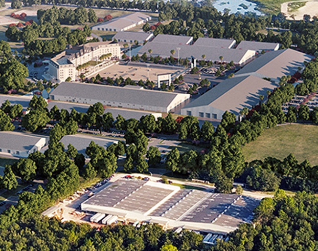 Aerial of the World Equestrian Center (see video embedded right (or below if on mobile) to see a construction update from Q1 2020