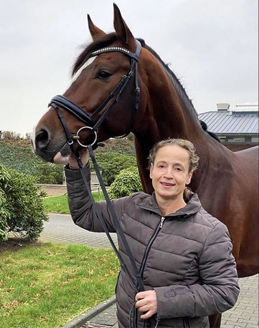 Isabell Werth with new addition Clarksville at her yard in Rheinberg :: Photo © private