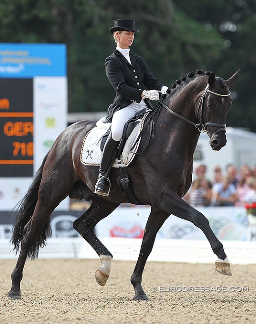 Eva Möller and Sarkozy at the 2010 World Championships for Young Dressage Horses in Verden :: Photo © Astrid Appels