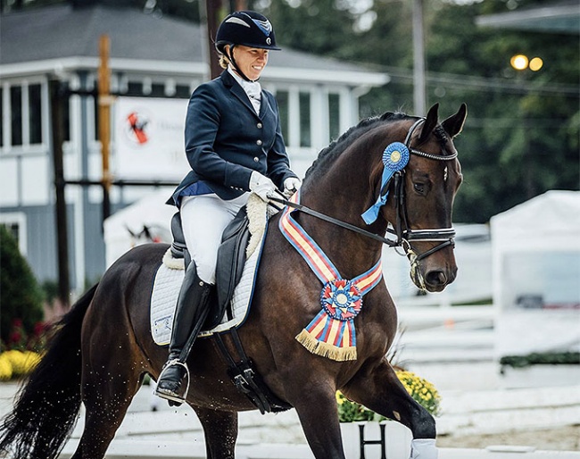 Karin Persson and Giuliano B at the 2016 Dressage at Devon :: Photo © private