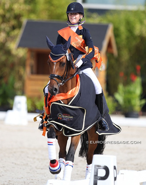 Sanne Buijs and Happy Feet were the 2017 European Children Champions :: Photo © Astrid Appels