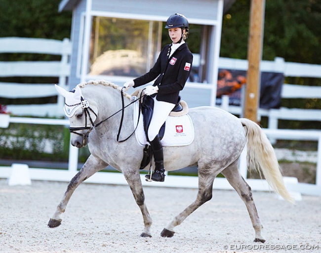 Ann Van Den Broeck and Langtoftegard Leandro at the 2020 European Pony Championships :: Photo © Astrid Appels