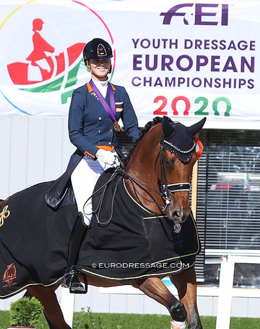 Daphne van Peperstraten wins kur gold at the 2020 European Young Riders Championships :: Photo © Astrid Appels