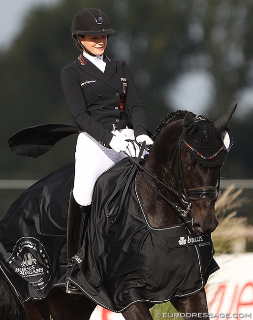 Valentina Pistner and Flamboyant won three medals at the 2020 European Junior Riders Championships and then won the CDI Hagen in September :: Photo © Astrid Appels