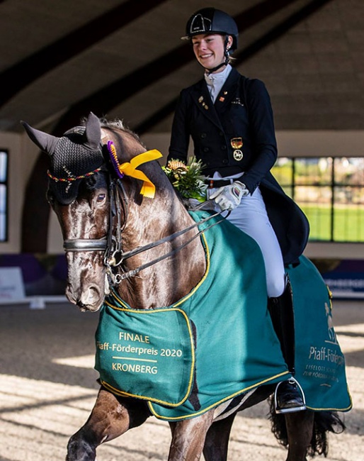 Ann-Kathrin Lindner won the 2020 Piaff Forderpreis Finals in Kronberg and is the "unofficial" German Under 25 Champion of the year :: Photo © Stefan Lafrentz
