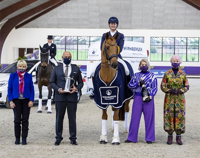 Judge Katrina Wust, Nurnberger respresentative, Matthias Rath on Destacado, Liselott Marie Linsenhoff and Ann Kathrin Linsenhoff at the 2020 CDN Kronberg :: Photo © Stefan Lafrentz