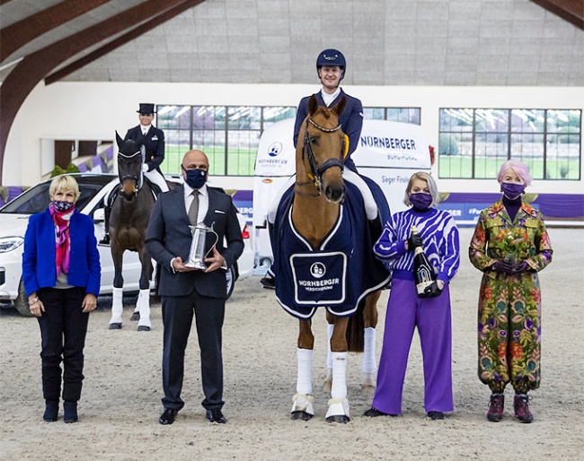 Judge Katrina Wust, Nurnberger respresentative, Matthias Rath on Destacado, Liselott Marie Linsenhoff and Ann Kathrin Linsenhoff at the 2020 CDN Kronberg :: Photo © Stefan Lafrentz