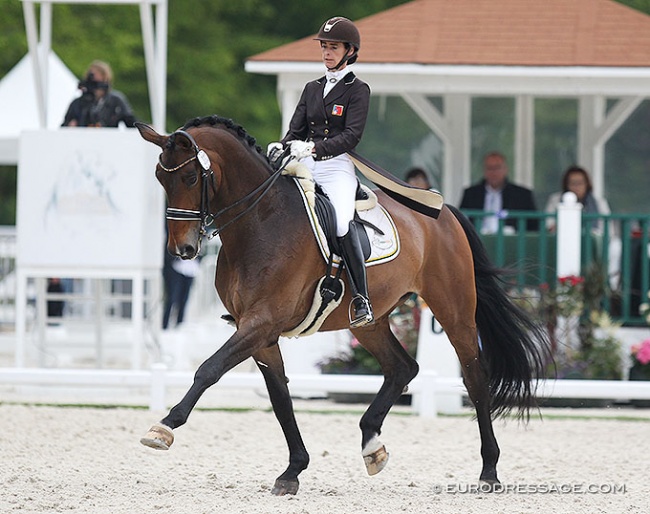 Birgit Wientzek-pläge with her 2021 Olympic hopeful, Hot Secret :: Photo © Astrid Appels