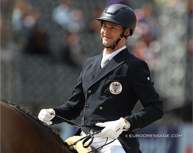 Florian Bacher missing in action at the 2021 CDI-W Salzburg due to a broken arm :: Photo © Astrid Appels