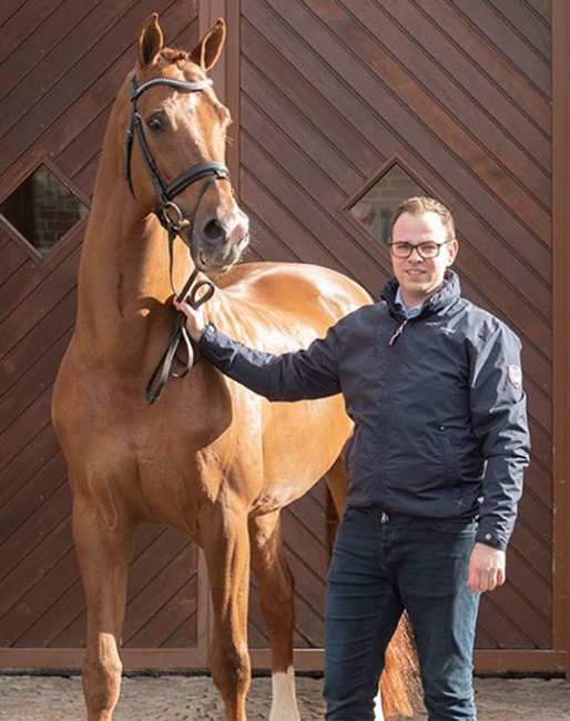 Vivaldi with Blue Hors breeding director Martin Klavsen in 2020 :: Photo © Ridehesten