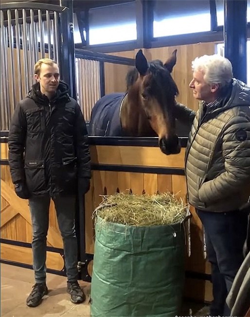Sönke Rothenberger with the newly arrived Bailador at Gestut Erlenhof