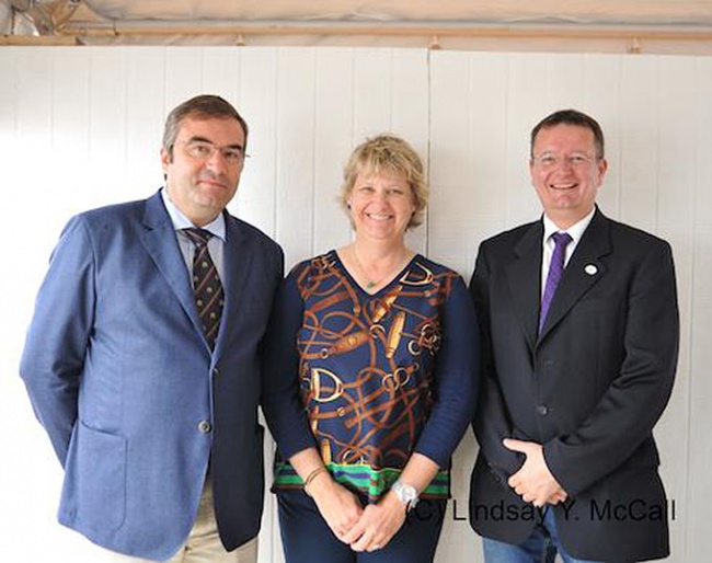 Para judges Carlos Lopes,  Kristi Wysocki, and Marco Orsini (GER) at the Para Equestrian Dressage Tour includes the 2016 CPEDI3* in Wellington, FL :: Photo © Lindsay Y. McCall