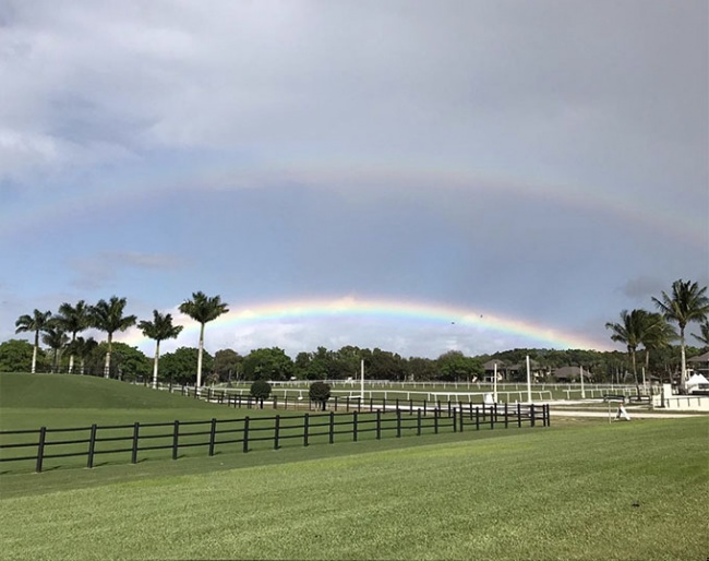 Double rainbow I photographed at the Global Dressage Festival last year :: Photo © Astrid Appels