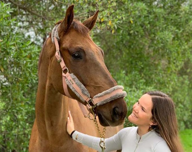 Fatima Garcia with Rafael Segui Sintes' international Grand Prix horse Dubai King