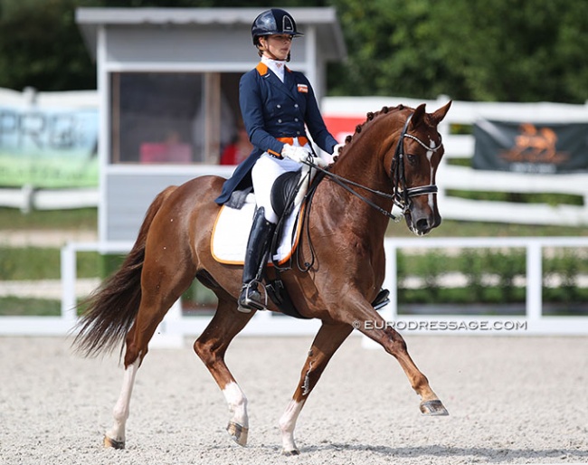 Febe van Zwambagt and edson at the 2020 European Under 25 Championships :: Photo © Astrid Appels