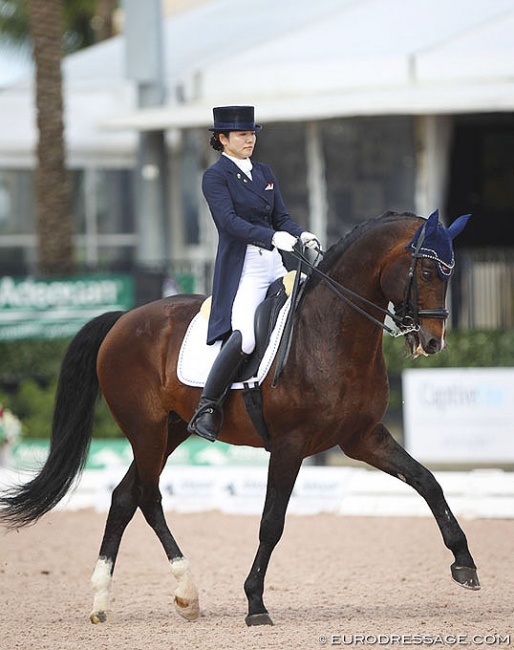 Akane Kuroki and Zuidenwind competing at the 2020 CDI Wellington in Florida :: Photo © Astrid Appels