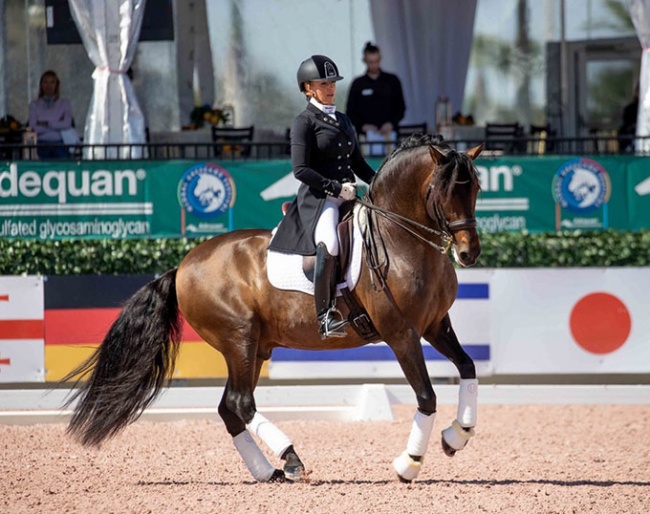 Amina Sade and Fiti Al performing during USPRE Week at the Global Dressage Festival :: Photo © Lily Forado