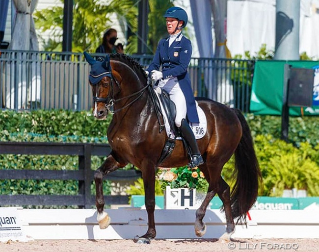 Sabine Schut-Kery and Sanceo in the GP Special at the 2021 CDI 5* Wellington :: Photo © Lily Forado