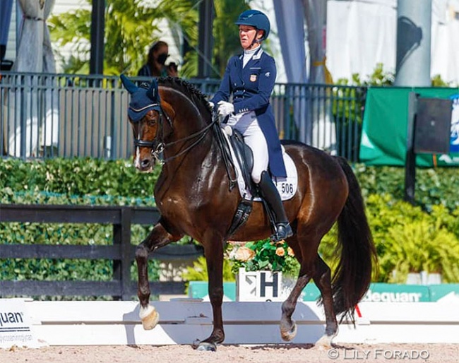 Sabine Schut-Kery and Sanceo in the GP Special at the 2021 CDI 5* Wellington :: Photo © Lily Forado