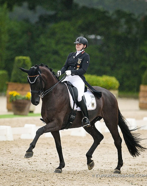 Anna-Christina Abbelen and First Lady at the 2017 European Young Riders Championships in Roosendaal :: Photo © Astrid Appels