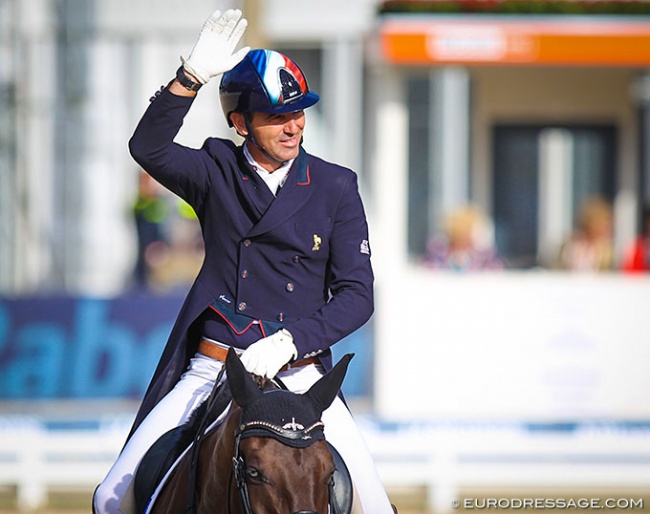 Arnaud Serre and Ultrablue de Massa at the 2019 European Dressage Championships :: Photo © Astrid Appels
