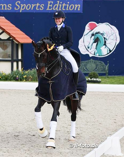 Nanna Skodborg Merrald and Blue Hors Farrell win the Prix St Georges at the 2021 CDI Hagen :: Photo © LL-foto
