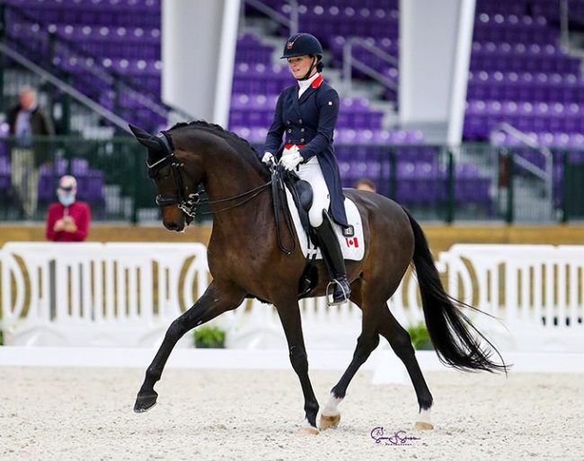 Lindsay Kellock and Sebastien competing at the 2021 CDI Ocala, the inaugural international dressage competition hosted at the brand new World Equestrian Center. All classes take place indoor because the forecast predicted rainstorms